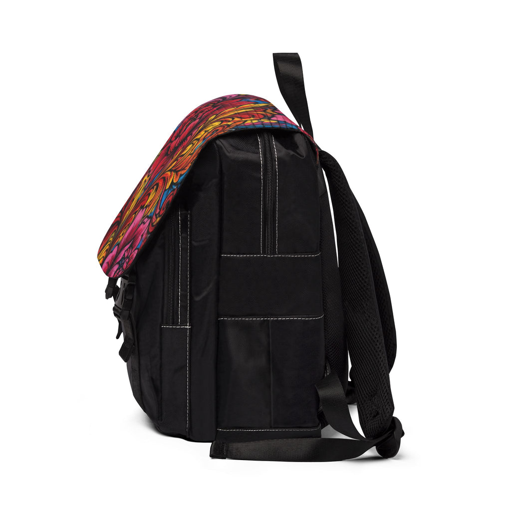 Floral Boho Backpack — Colorful Hand-Painted Flower Shoulder Bag