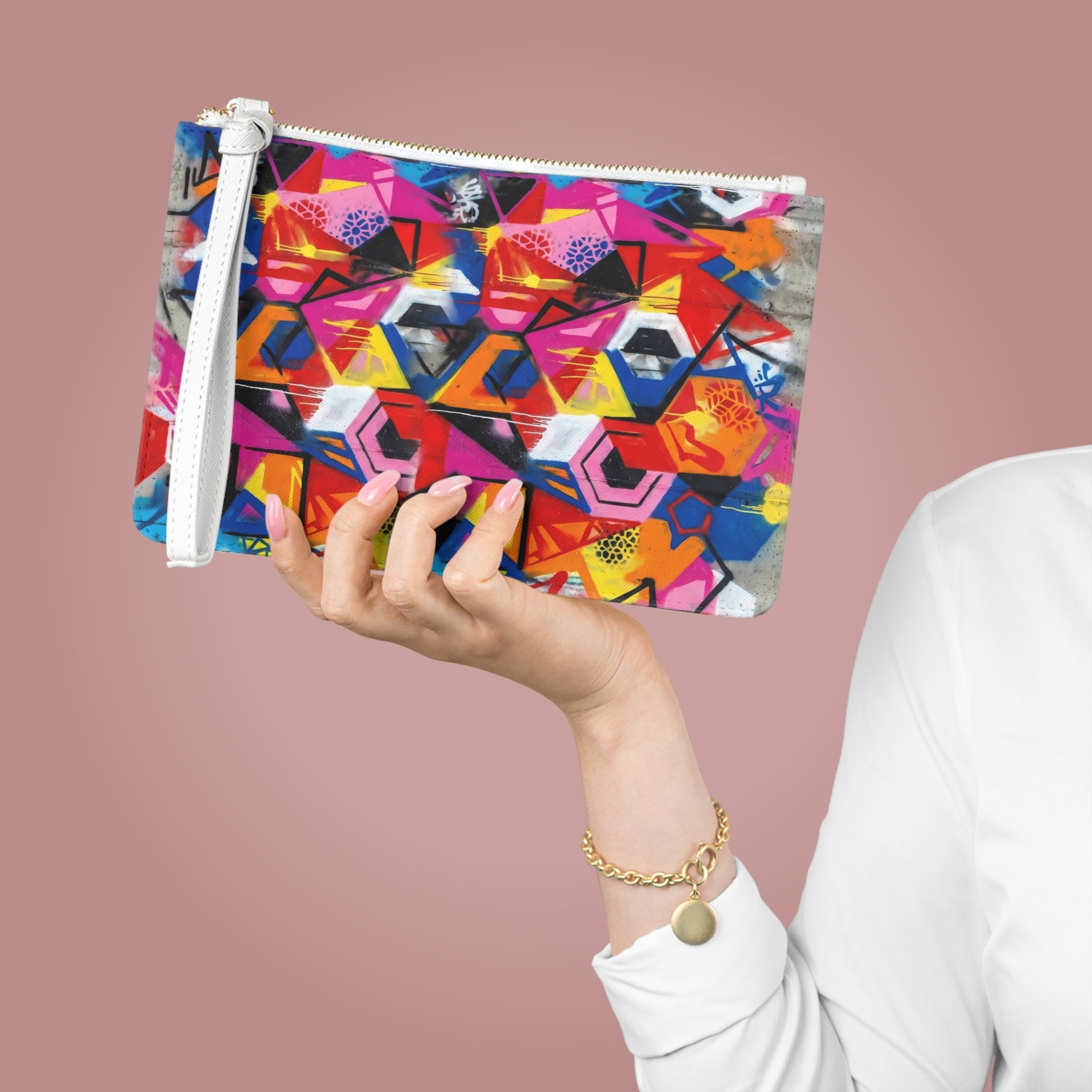 Clutch Bag - Graffiti Art Vibrant Street-Style Handbag