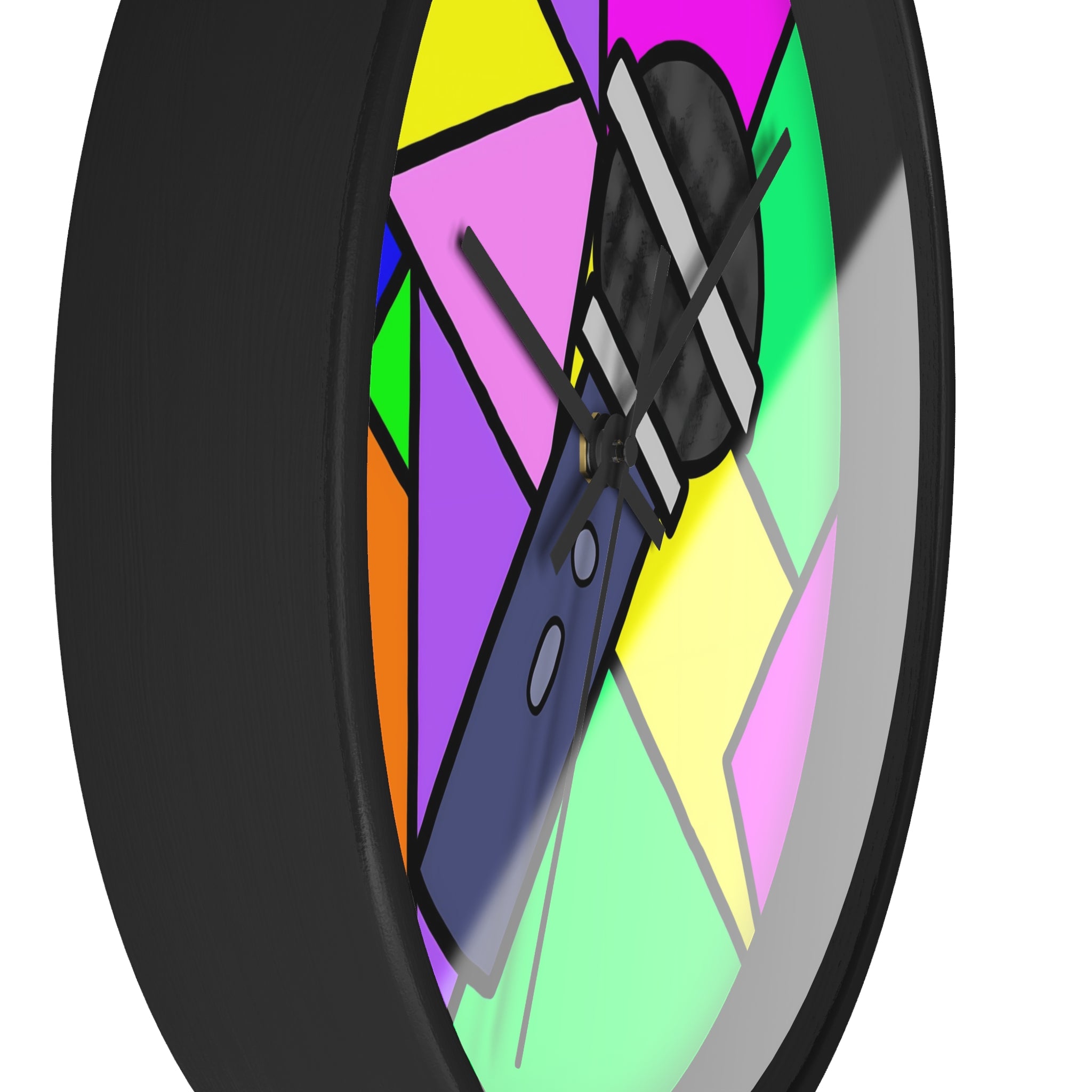 Microphone Pop Art Wall Clock — Colorful Singer/Music Decor