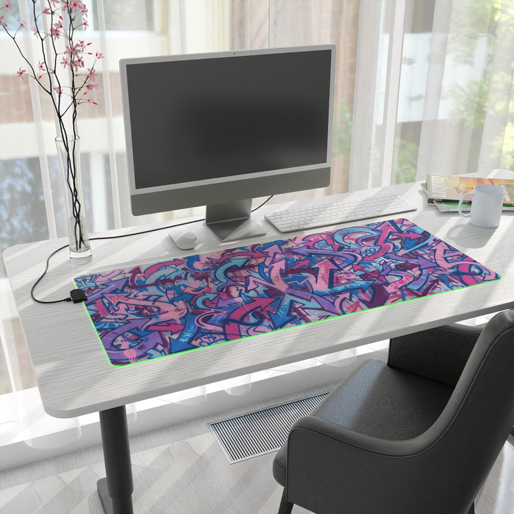 LED Gaming Mouse Pad — RGB Graffiti Desk Mat
