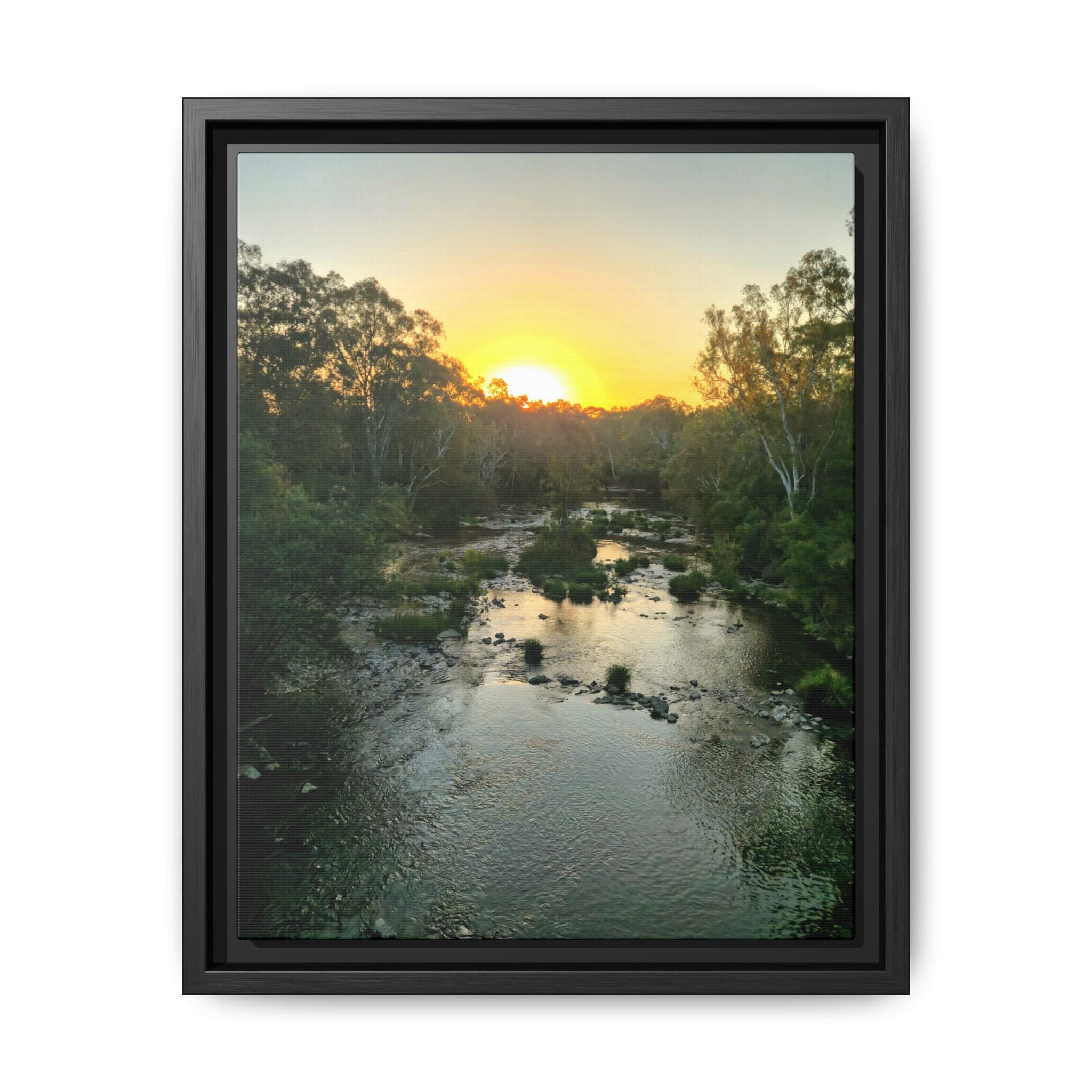 Framed Matte Canvas - Yarra River Sunset Wall Art
