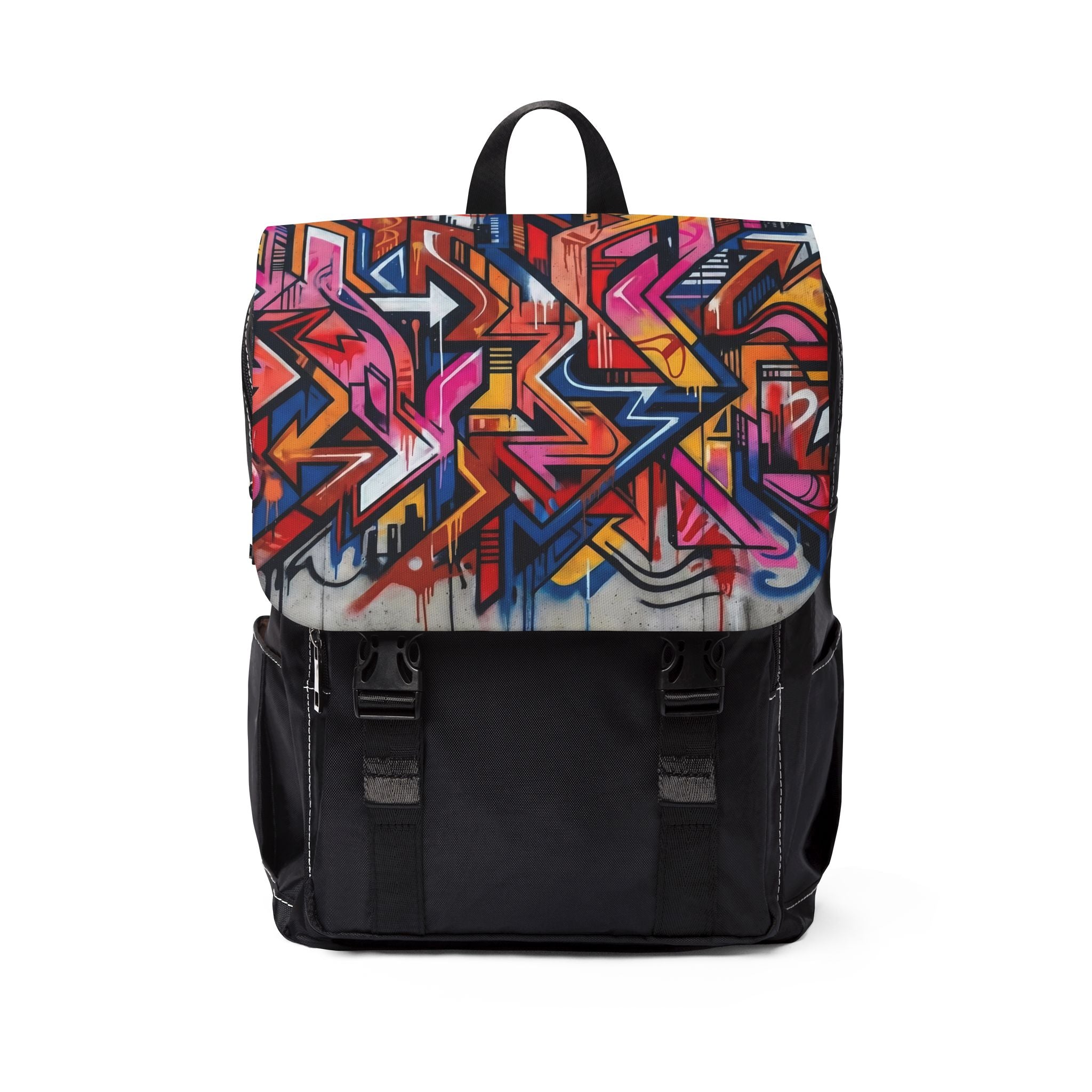 Graffiti Street Art Backpack — Colorful Urban Shoulder Backpack