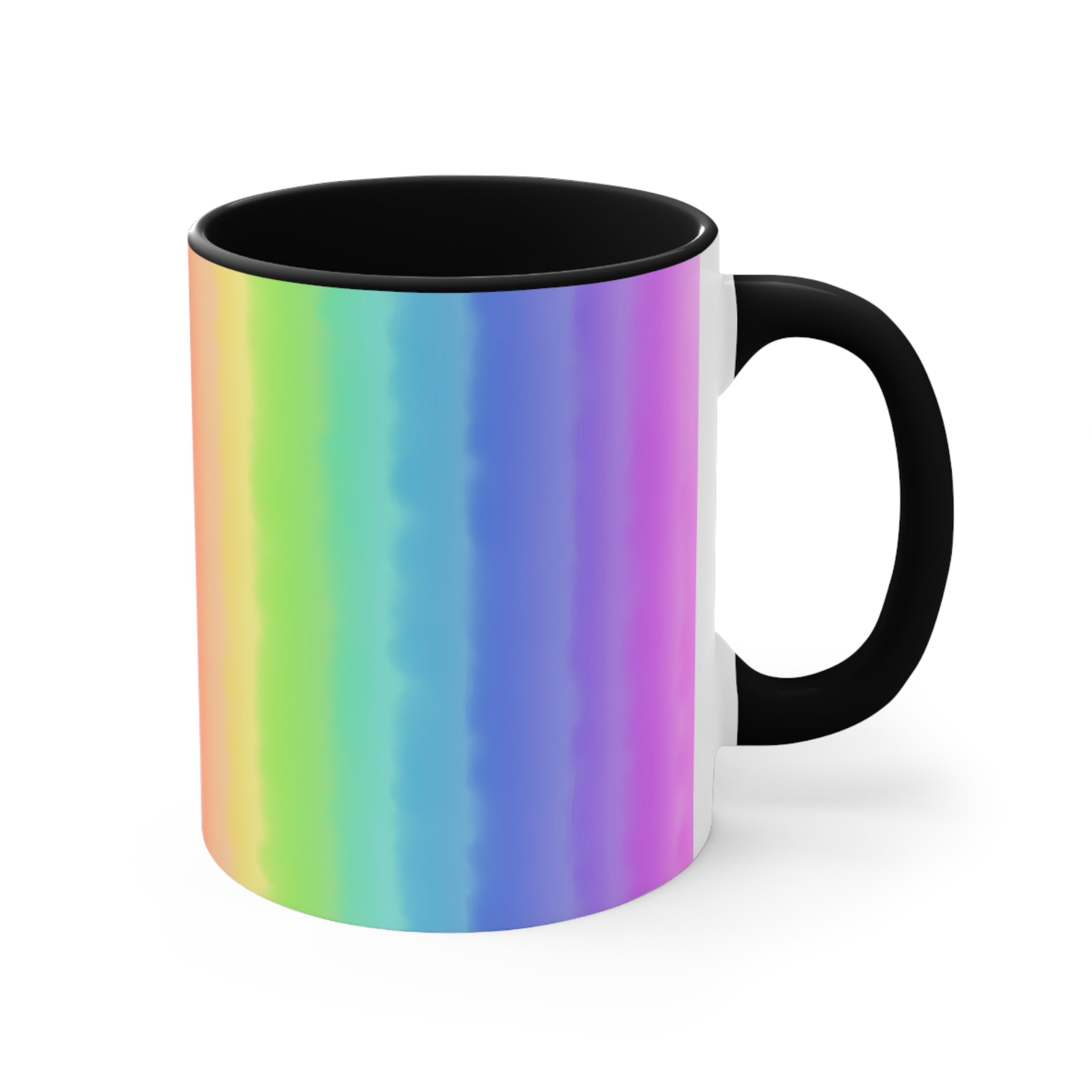 Rainbow Colorful Accent Mug — 11oz Vibrant Rainbow Coffee Cup