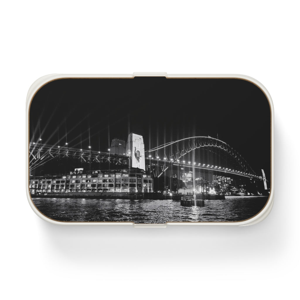 Bento Lunch Box — Sydney Harbour Bridge Black & White Nightscape