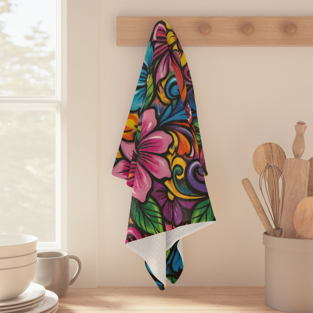 Floral Microfiber Tea Towel — Beautiful Bloom Kitchen Towel