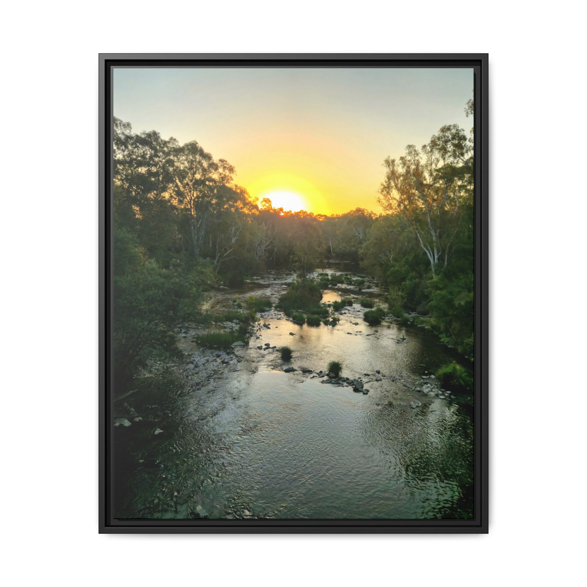 Framed Matte Canvas - Yarra River Sunset Wall Art