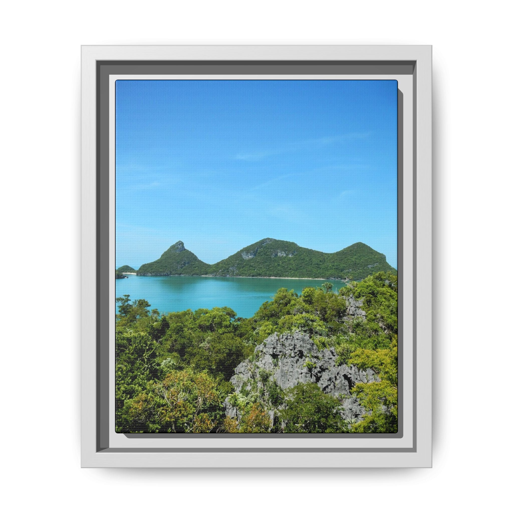 Framed Matte Canvas Thailand Island Paradise - Tropical Wall Art