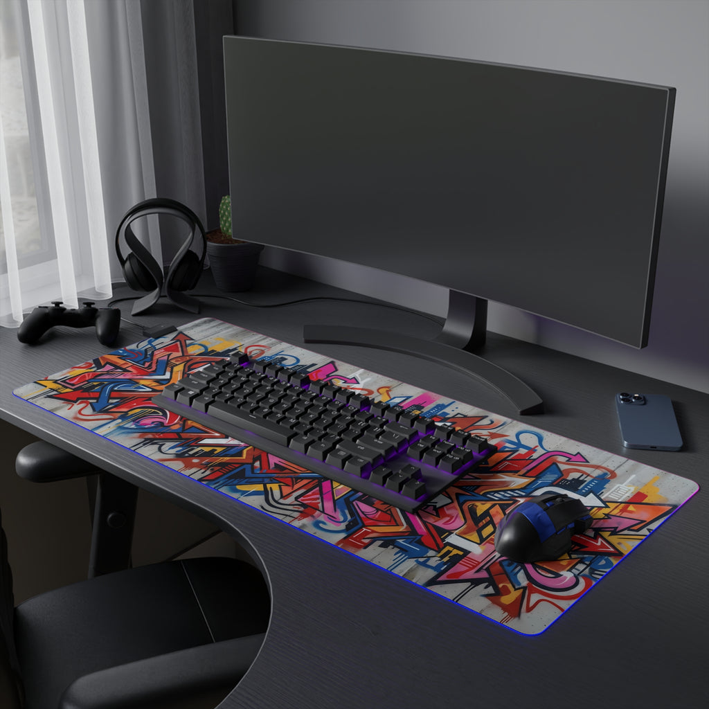 LED RGB Gaming Mouse Pad — Urban Graffiti XXL Desk Mat