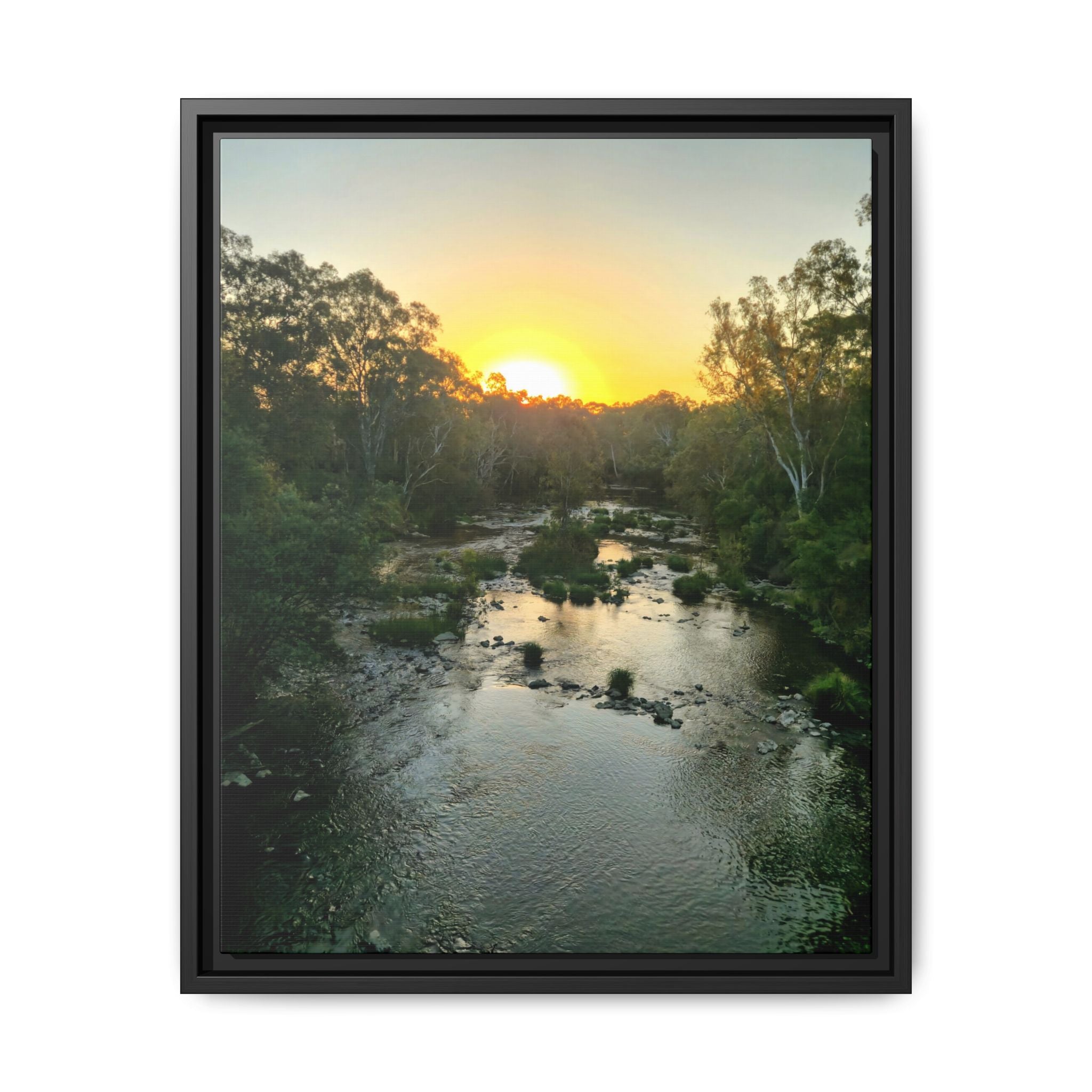 Framed Matte Canvas - Yarra River Sunset Wall Art