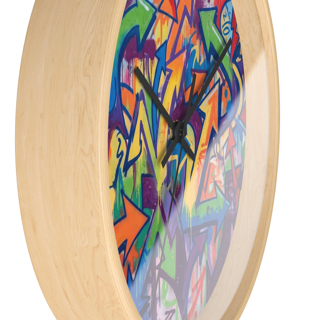 Graffiti Wall Clock — Colorful Urban Street Art Timepiece