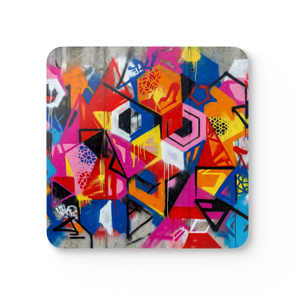 Graffiti Street Art Corkwood Coaster Set — Urban Drink Coasters (Set of 4)