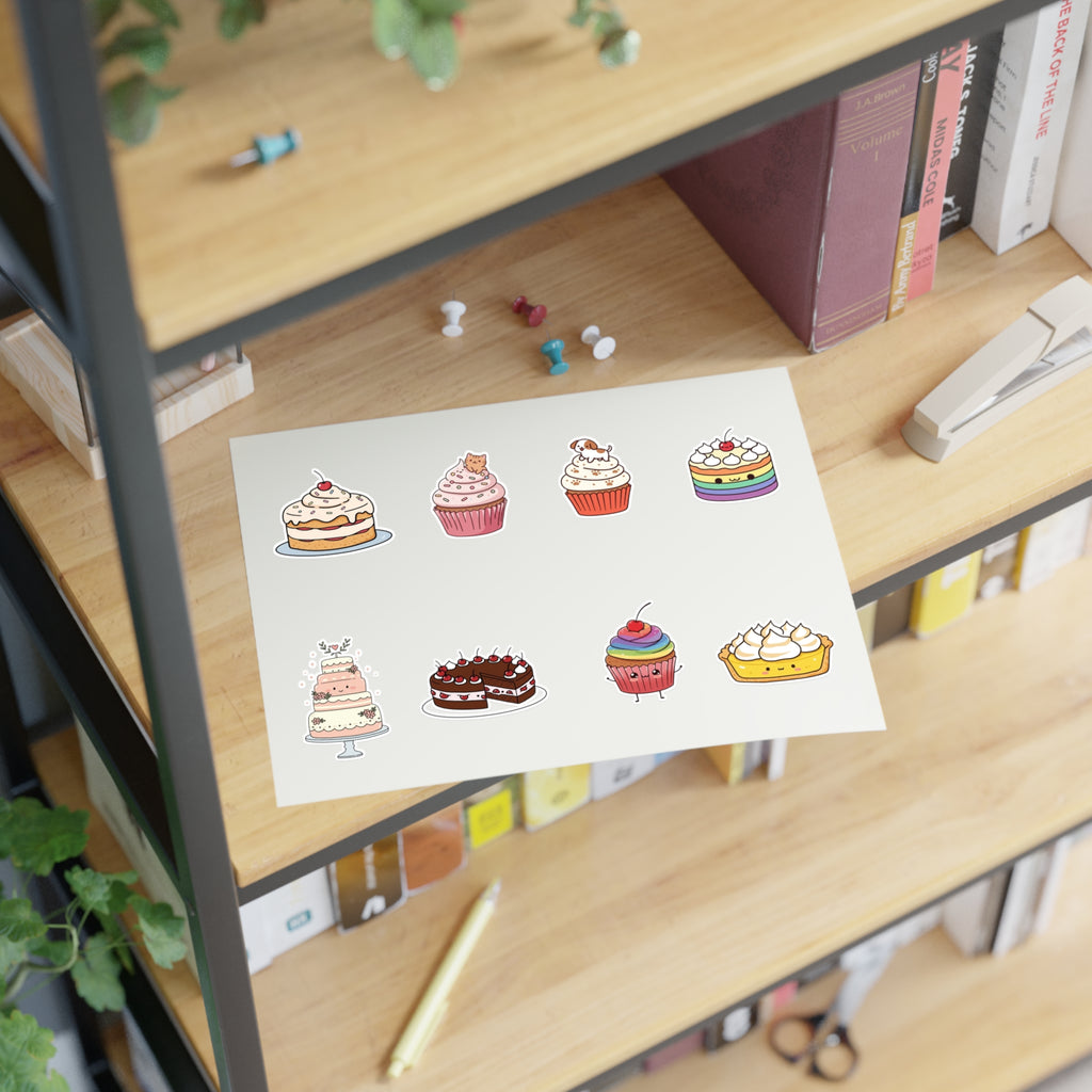 Cupcake Sticker Sheet — Cute Dessert Planner Stickers for Journals & Scrapbooks
