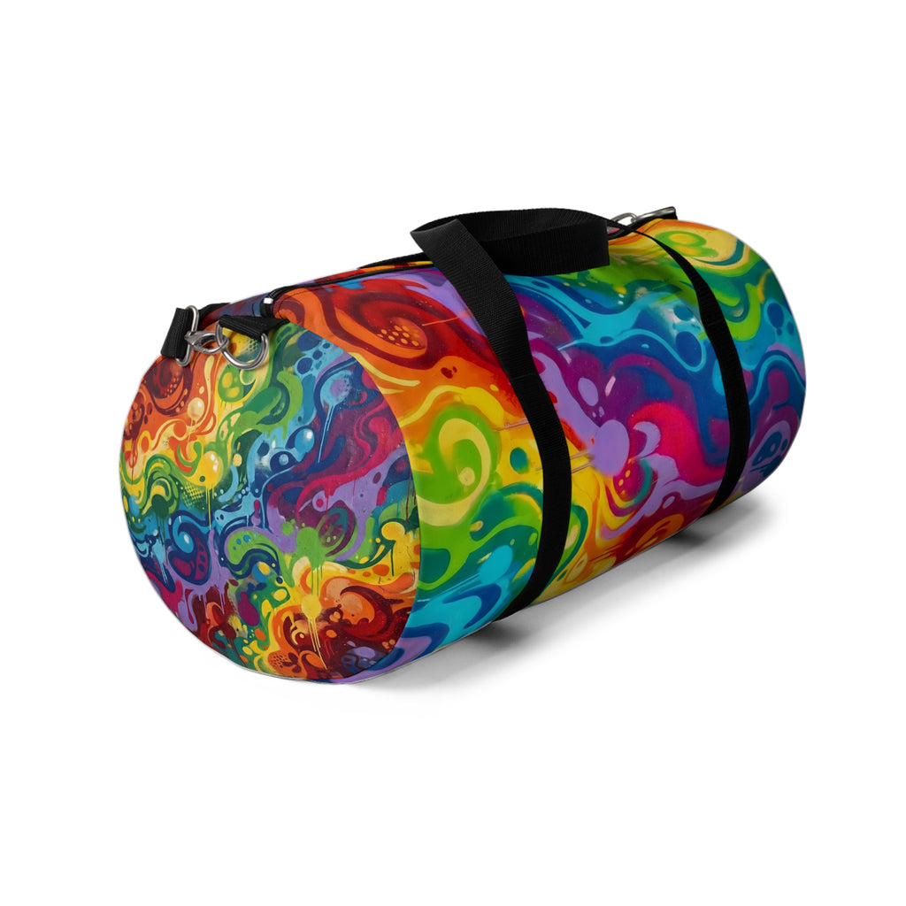 Rainbow Graffiti Duffel Bag | Colorful Urban Travel Gym Bag