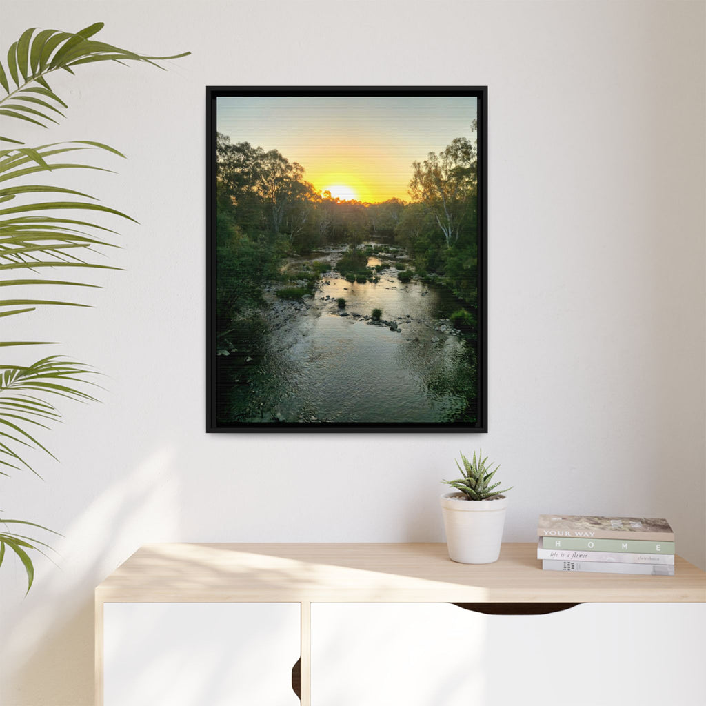 Framed Matte Canvas - Yarra River Sunset Wall Art