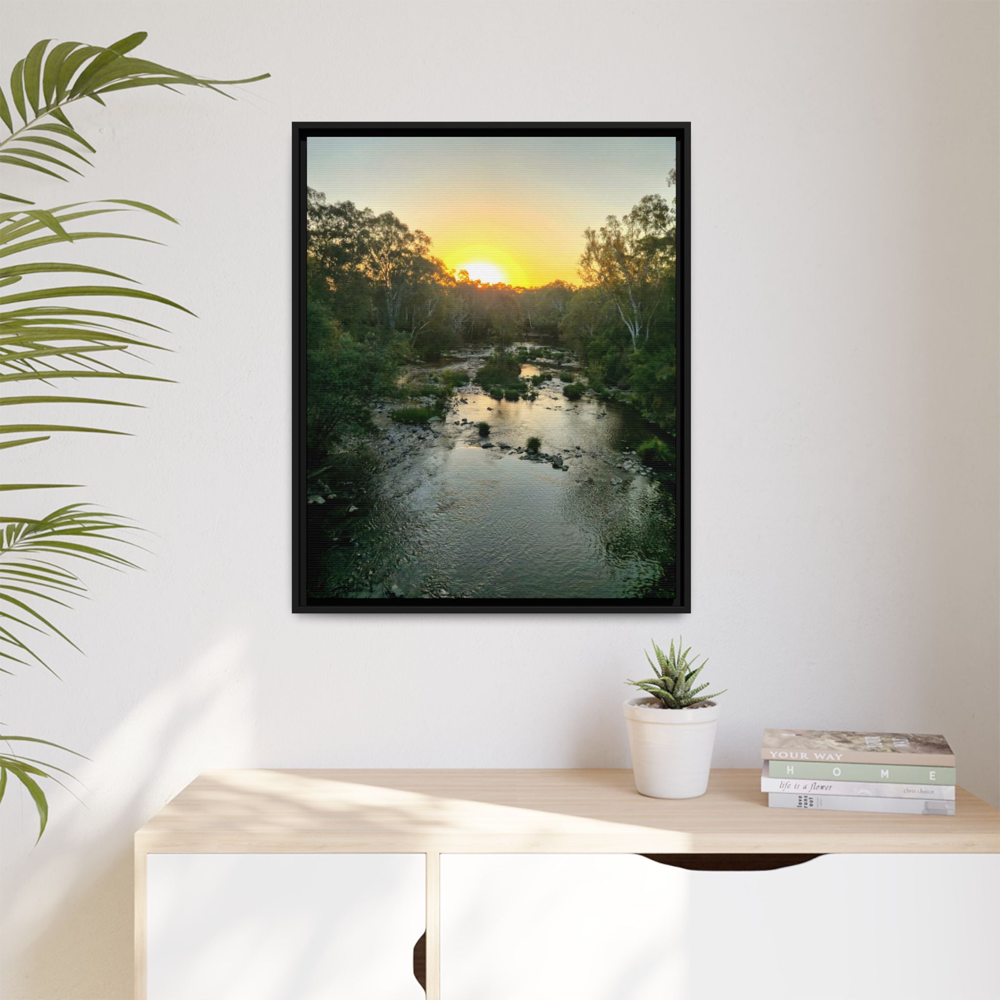 Framed Matte Canvas - Yarra River Sunset Wall Art
