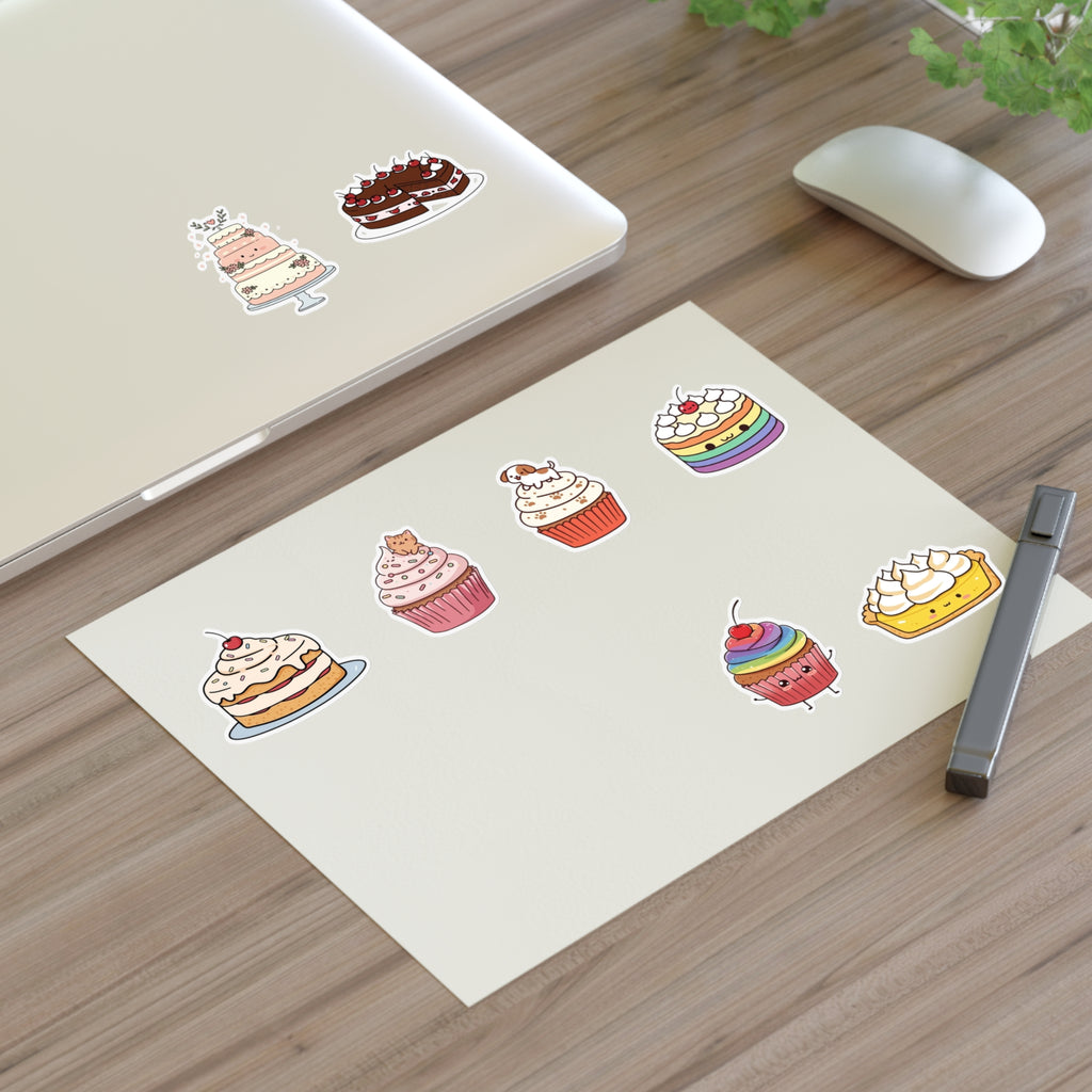 Cupcake Sticker Sheet — Cute Dessert Planner Stickers for Journals & Scrapbooks