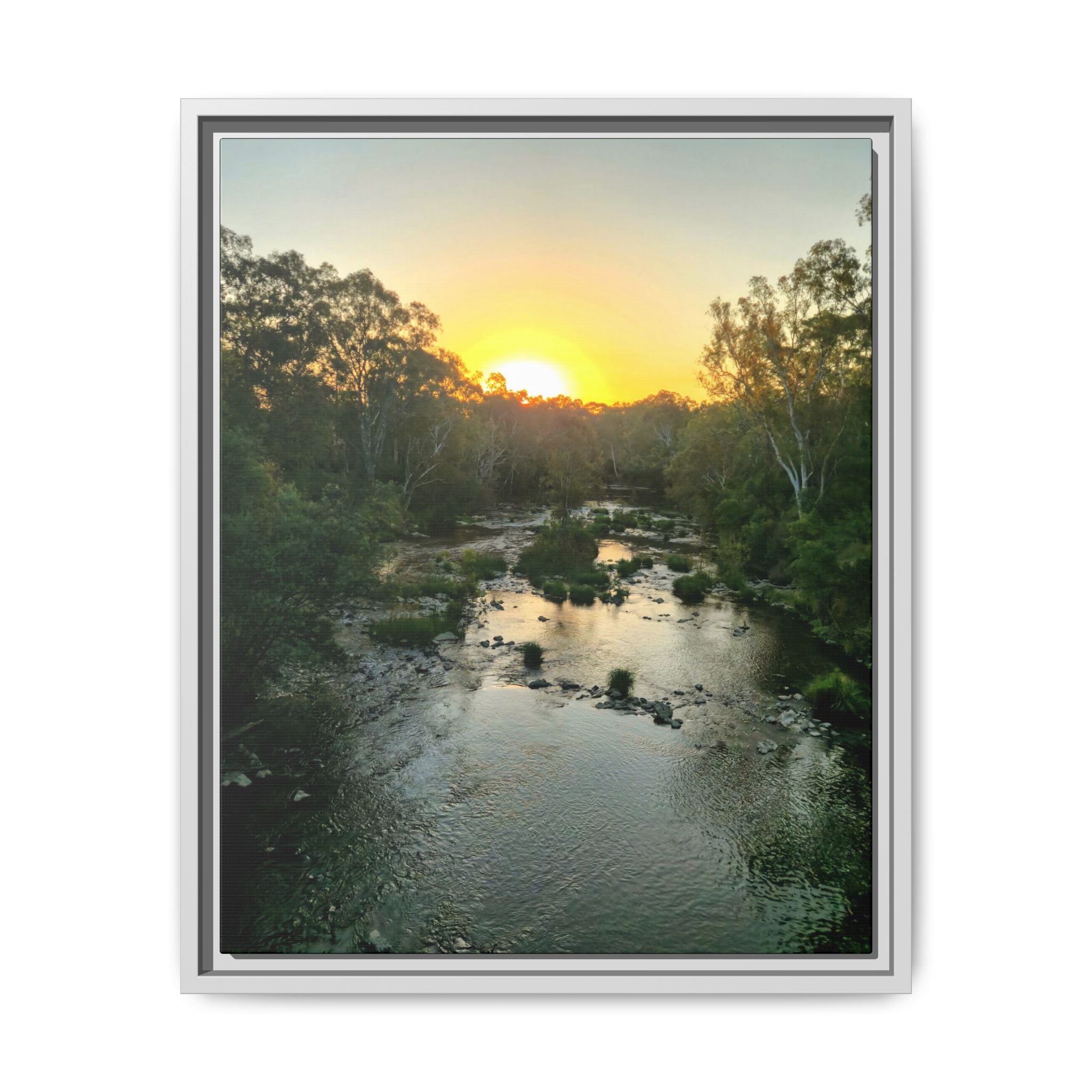 Framed Matte Canvas - Yarra River Sunset Wall Art