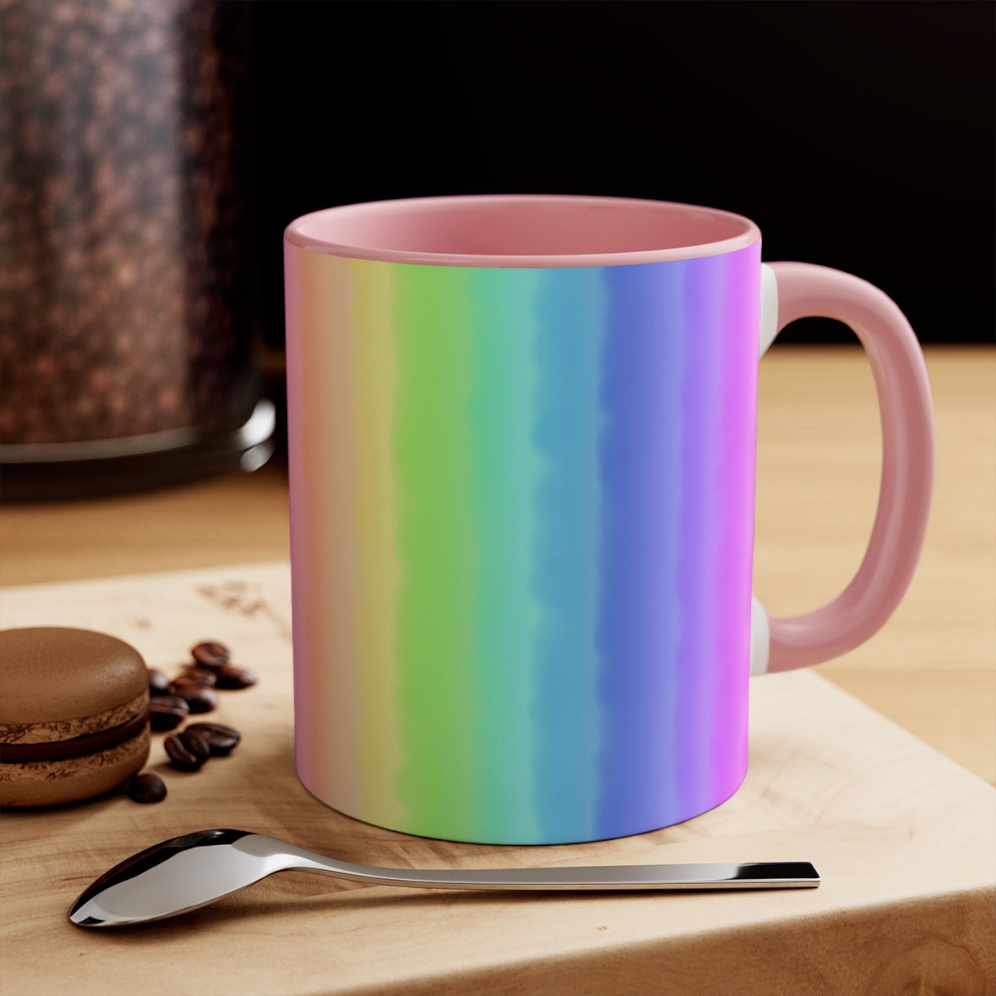 Rainbow Colorful Accent Mug — 11oz Vibrant Rainbow Coffee Cup