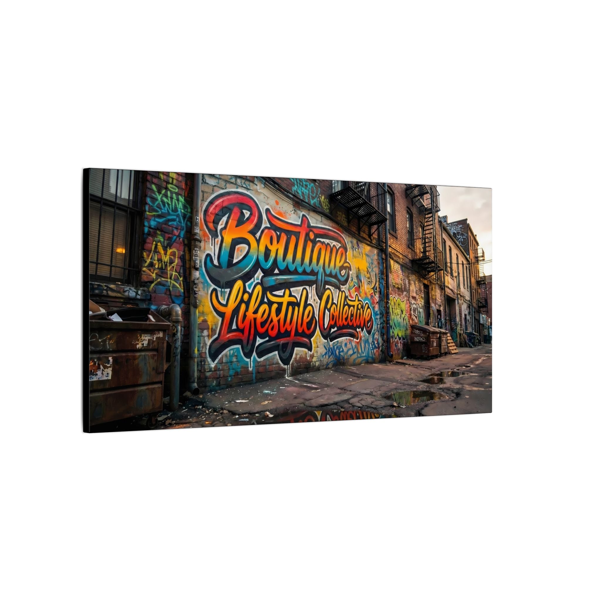Classic Canvas Graffiti Art 'Boutique Lifestyle Collective'  Urban Wall Art