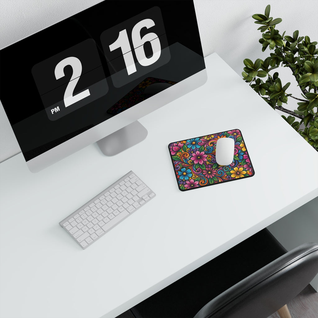 Floral Non-Slip Gaming Mouse Pad — Colorful Boho Flowers