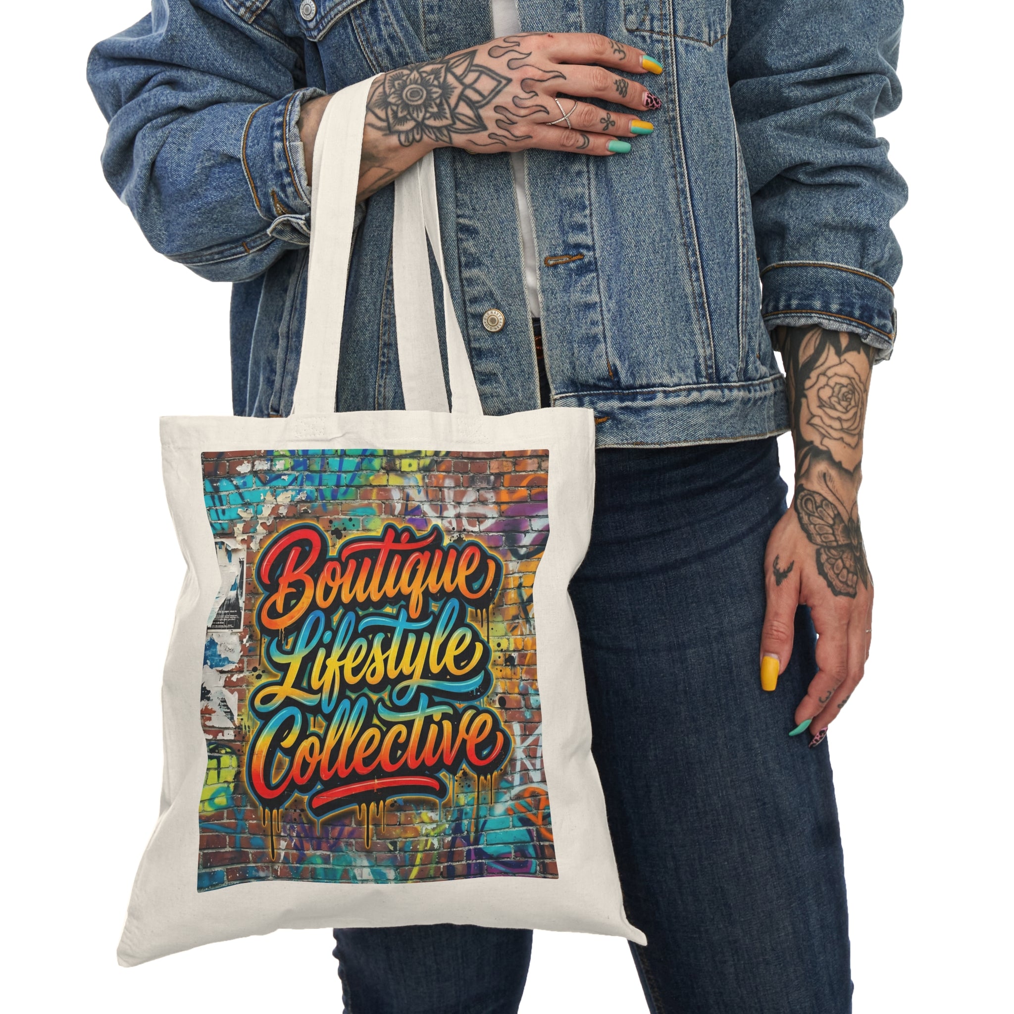Boutique Lifestyle Collective Canvas Tote — Graffiti Street Art Reusable Bag