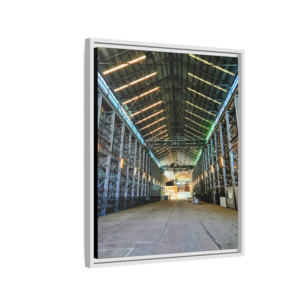 Framed Matte Canvas Manufacturing Warehouse — Industrial Wall Art