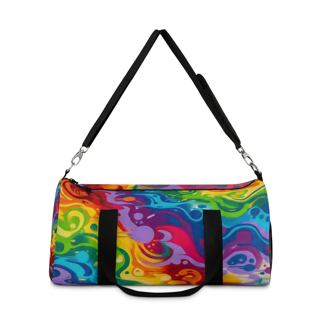Rainbow Graffiti Duffel Bag | Colorful Urban Travel Gym Bag