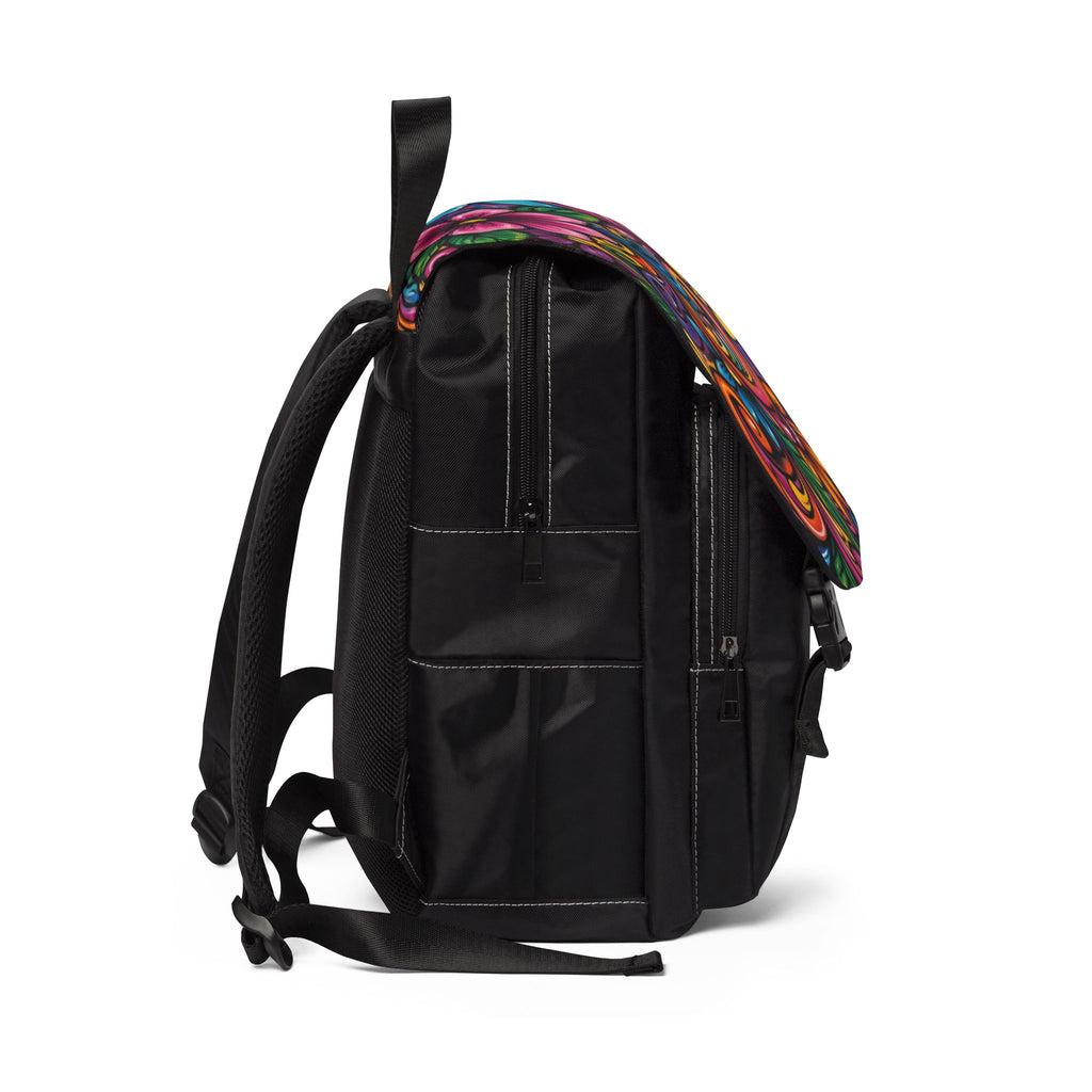 Floral Boho Backpack — Colorful Hand-Painted Flower Shoulder Bag