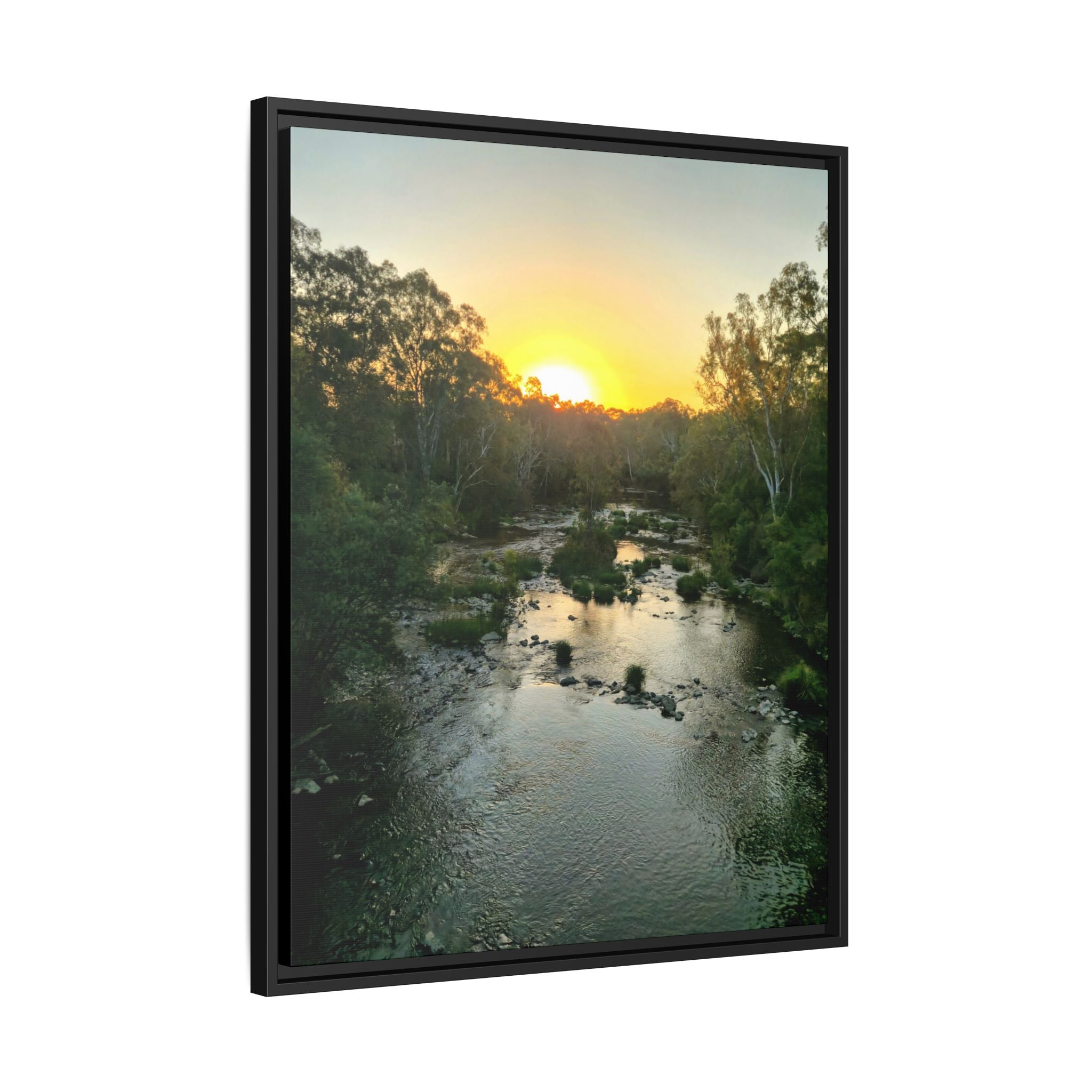 Framed Matte Canvas - Yarra River Sunset Wall Art