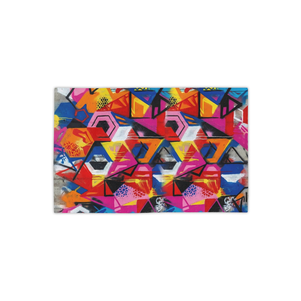 Graffiti Geo Beach Towel — Vibrant Abstract Street Art Design
