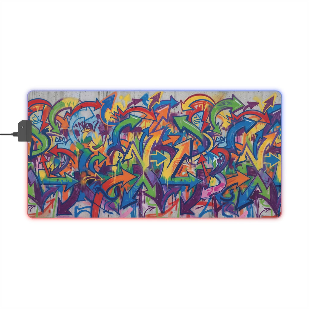 LED Gaming Mouse Pad — RGB Graffiti XXL Desk Mat