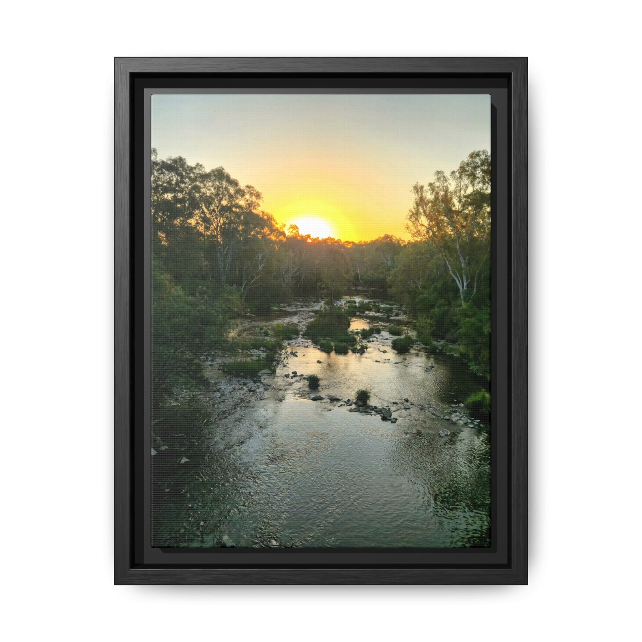 Framed Matte Canvas - Yarra River Sunset Wall Art
