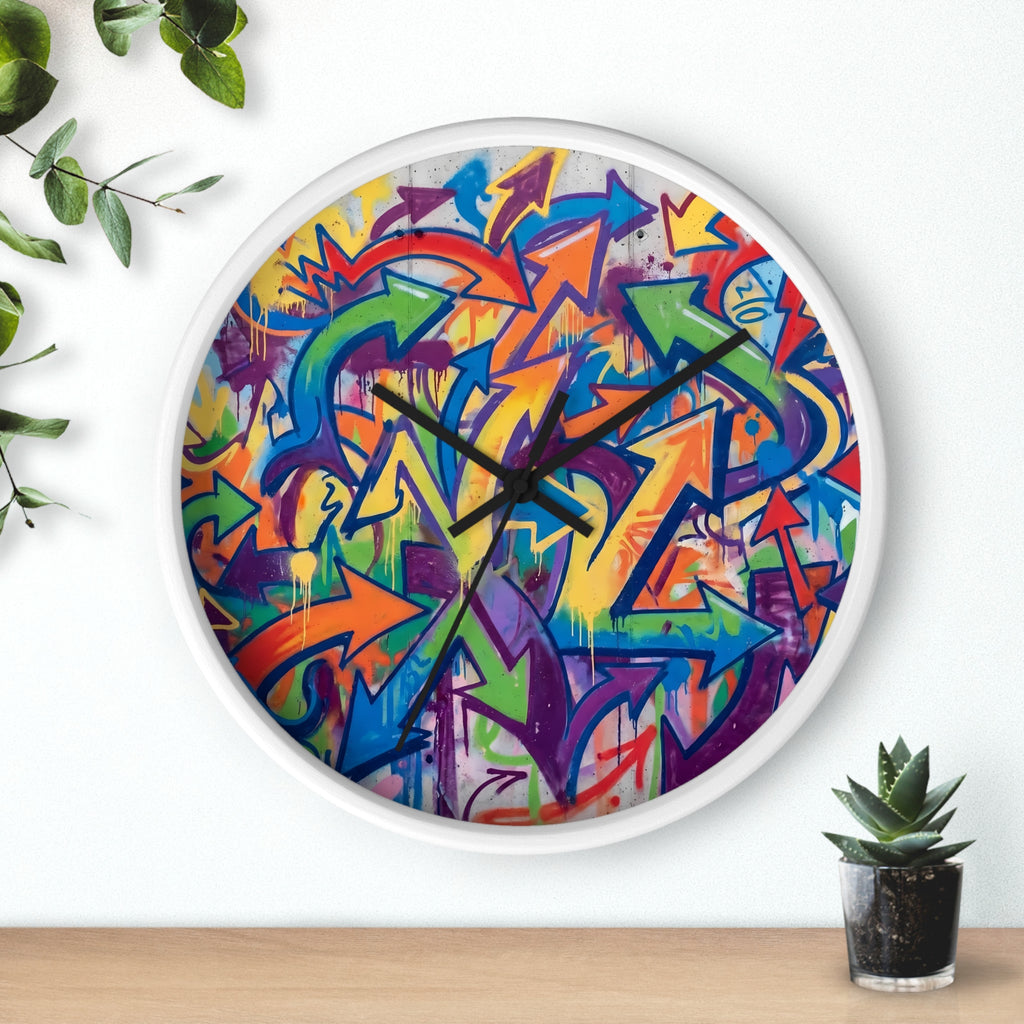 Graffiti Wall Clock — Colorful Urban Street Art Timepiece