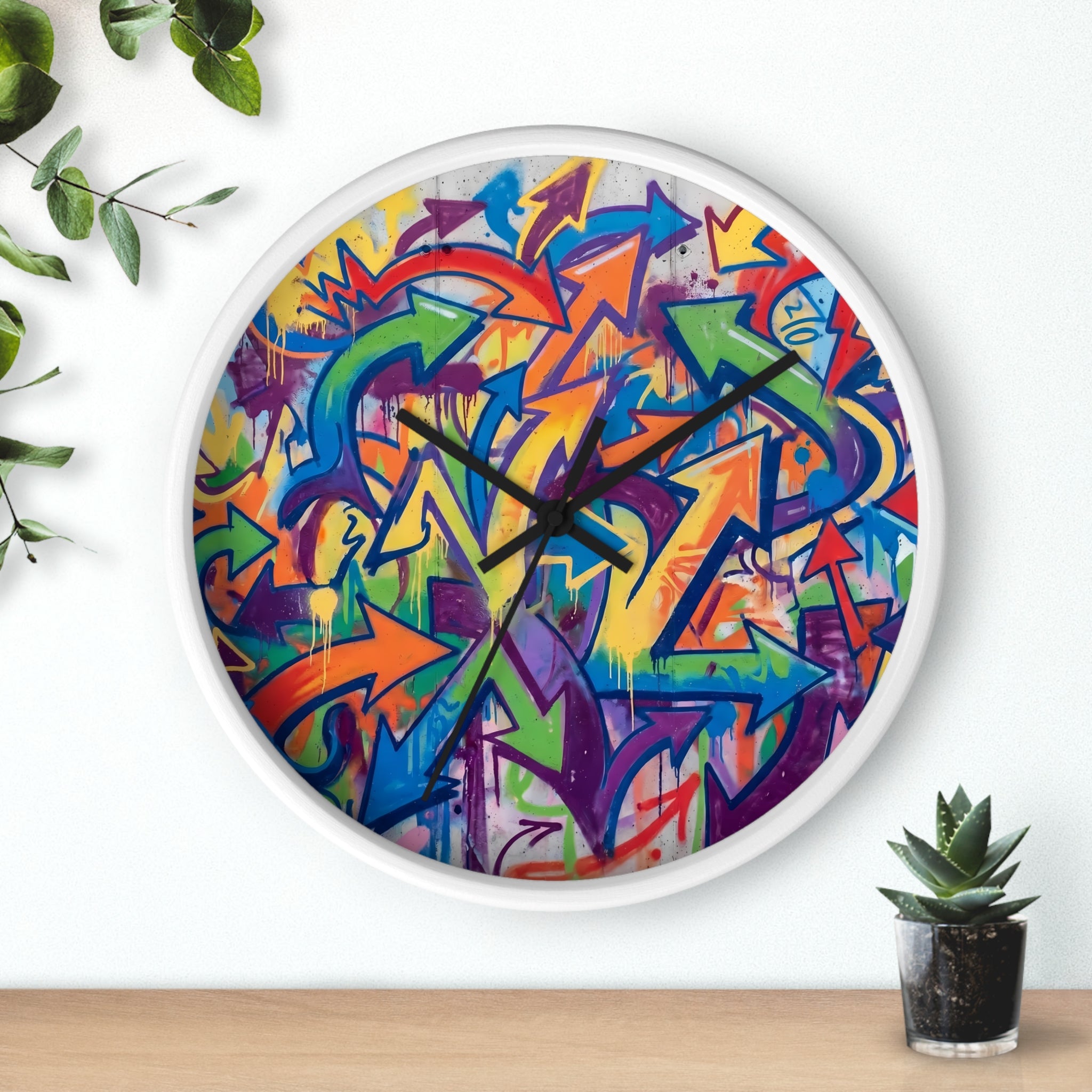 Graffiti Wall Clock — Colorful Urban Street Art Timepiece