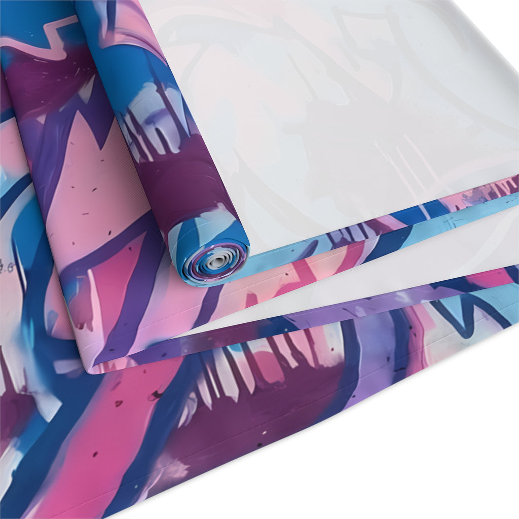 Graffiti Arrow Table Runner — Pink & Purple Street Art Cotton-Poly Blend