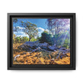 Framed Matte Canvas Print - Sunlit Australian Bush Landscape