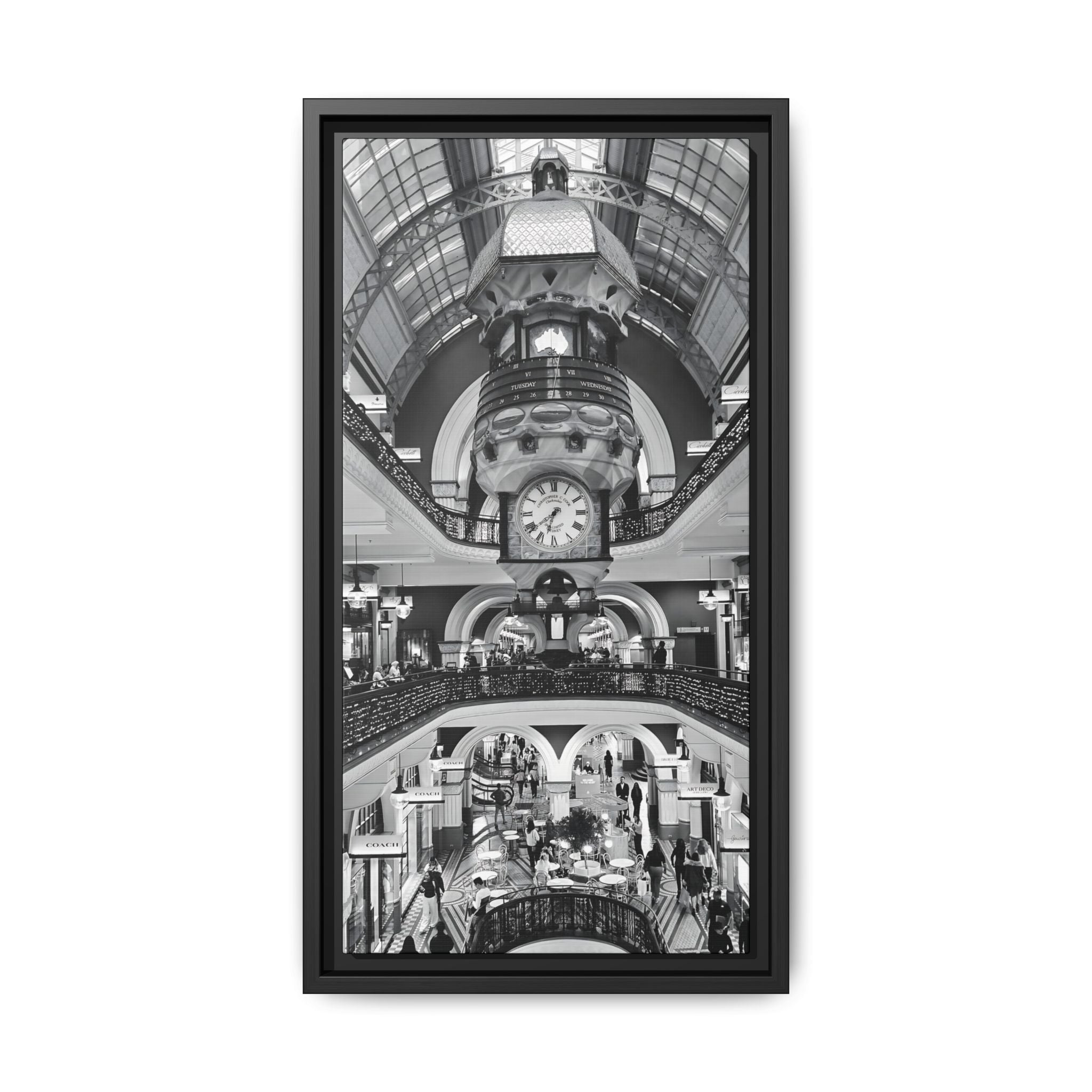 Framed Matte Canvas Sydney Arcade - Black & White Wall Art