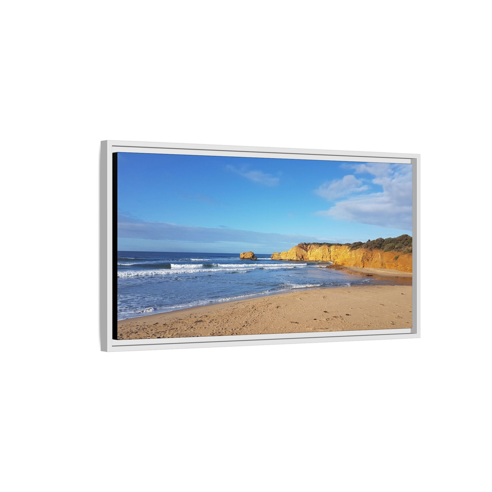 Framed Matte Canvas Beachscape — Seaside Wall Art