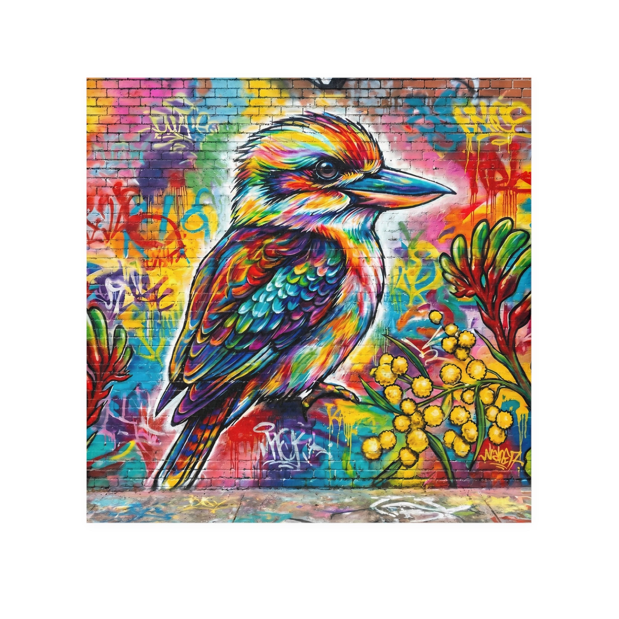 Face Towel - Vibrant Kookaburra – Urban Art Bird Design