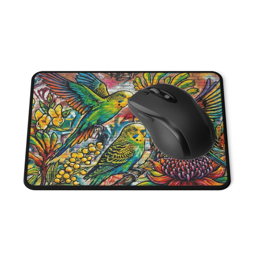 Colorful Budgerigar Gaming Mouse Pad — Non‑Slip Desk Mat
