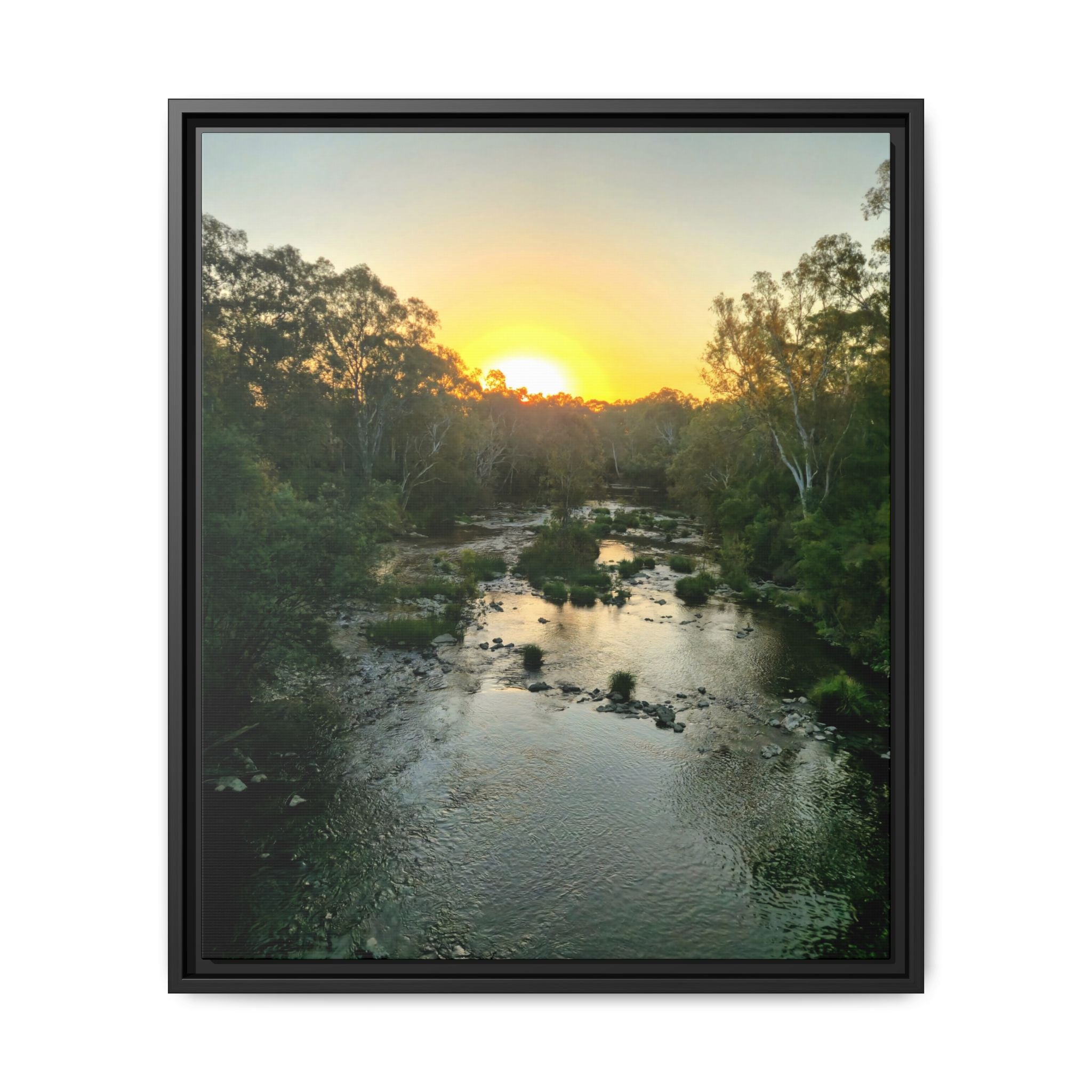 Framed Matte Canvas - Yarra River Sunset Wall Art