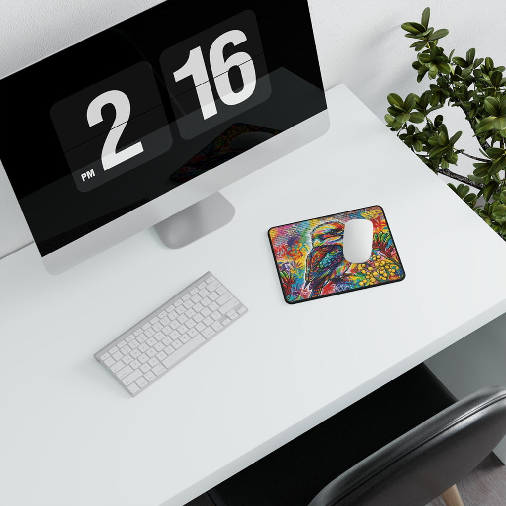 Vibrant Kookaburra Graffiti Mouse Pad — Non‑Slip Gaming Desk Mat