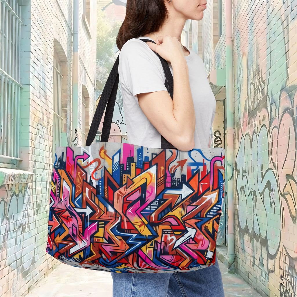 Colorful Urban Graffiti Weekender Tote Bag | Street Art Pattern