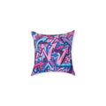 Graffiti Arrow Square Pillow — Pink & Blue Street Art Decorative Throw Pillow
