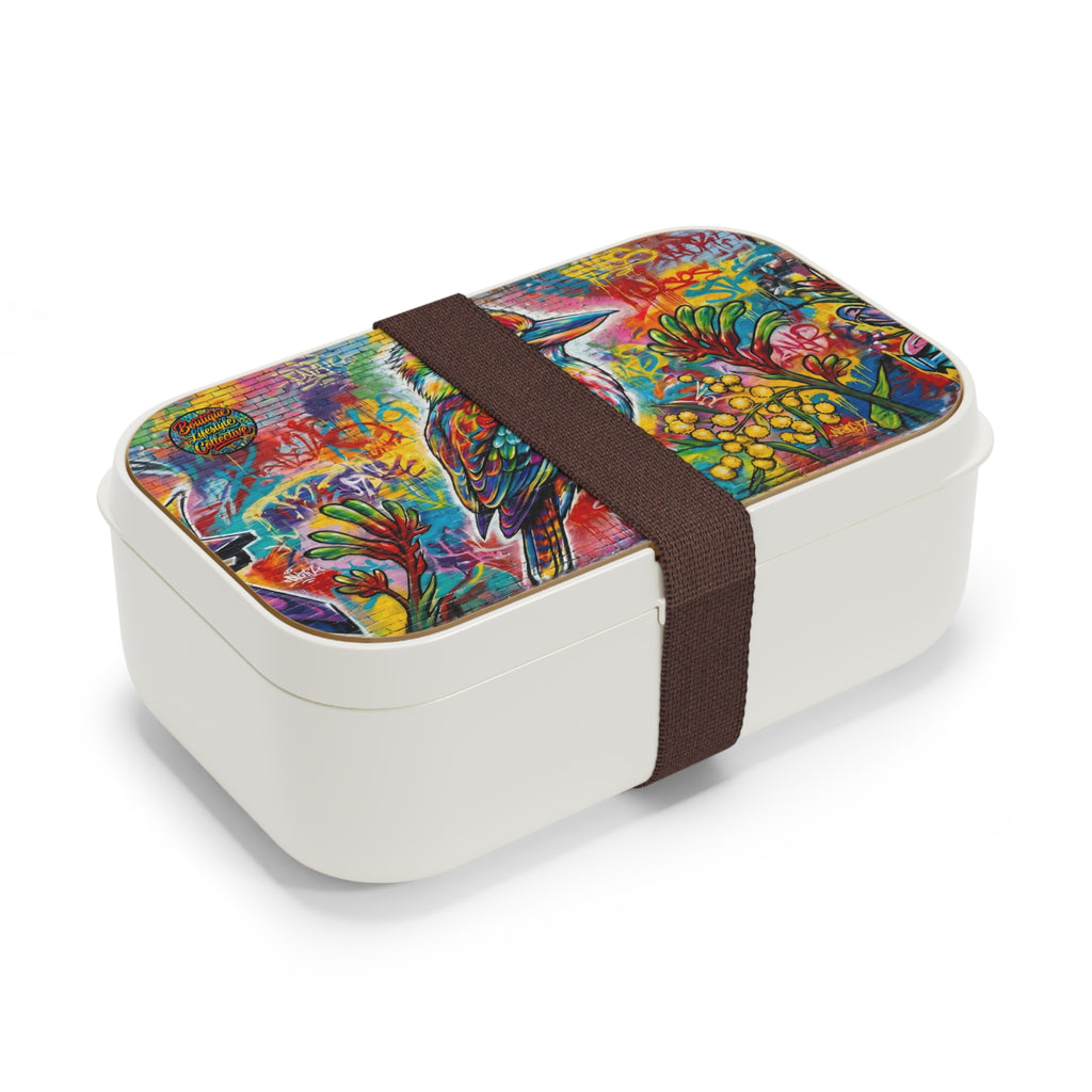 Colorful Kookaburra Bento Lunch Box – Urban Graffiti Bird Design