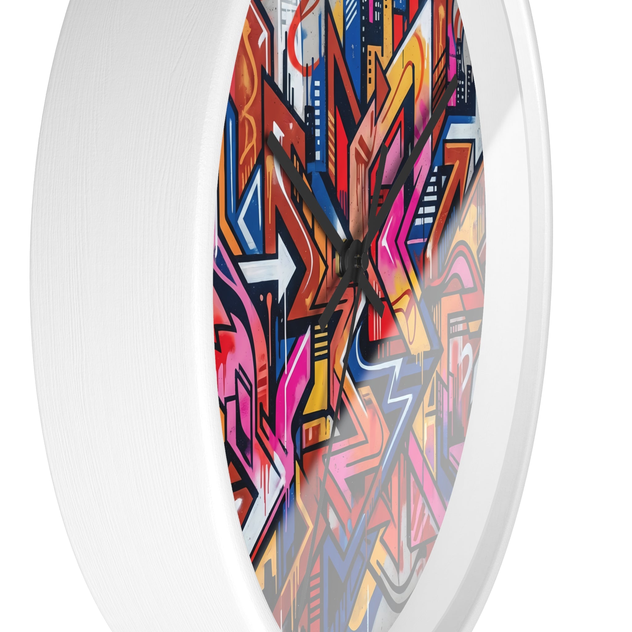 Graffiti Design Wall Clock — Colorful Urban Street Art Timepiece