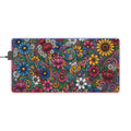 Vibrant Floral LED Mouse Pad | RGB Desk Mat, Colorful Flower Design
