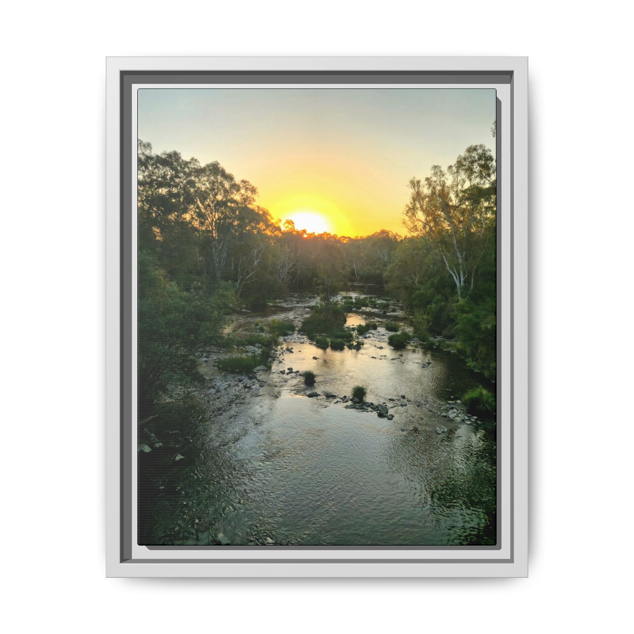 Framed Matte Canvas - Yarra River Sunset Wall Art
