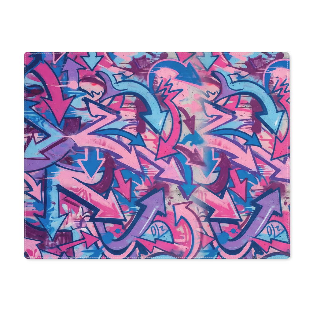 Graffiti Arrow Placemat — Pink & Blue Street Art Table Mat