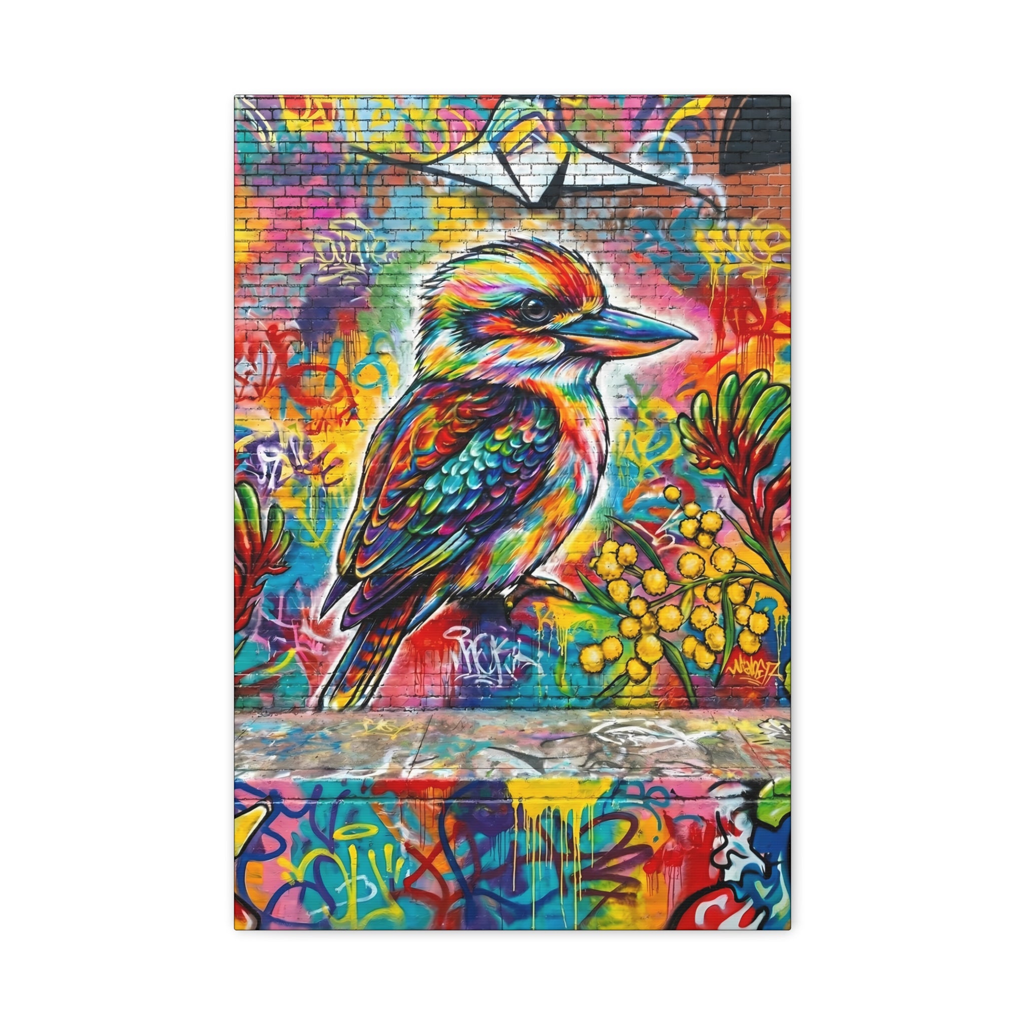 Graffiti Art Kookaburra Matte Canvas Stretched 1.25"